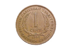 1965 British Caribbean Territories 1 CENT ELIZABETH II KM# 2-Nice Circ!-c4900xux