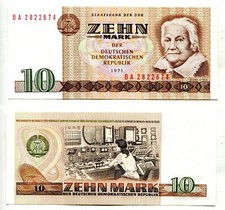 10 Mark DDR 1971  Serie BA  unc,  Ros. 359c