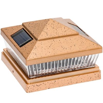 10-Pk Copper Solar LED Cap Light For 4''x4''/5''x5''/6''x6'' Wood/PVC/Vinyl Fence Post