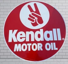 Kendall Motor Oil Rare Porcelain Enamal Heavy Metal 30  inches Double Side