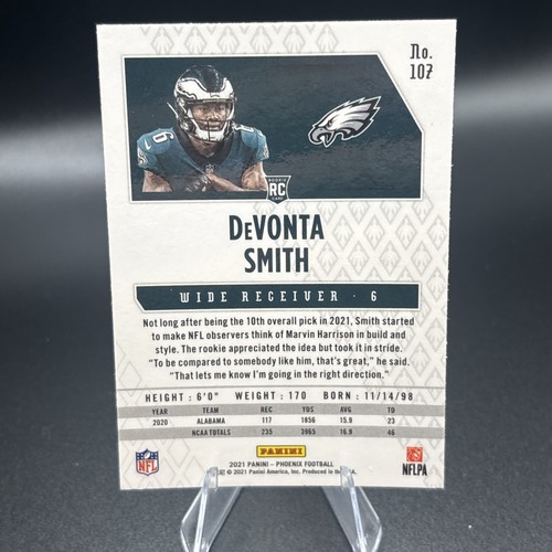 Phoenix DeVonta Smith 2021 novato #107 Philadelphia Eagles Color Burst - Imagen 2 de 2