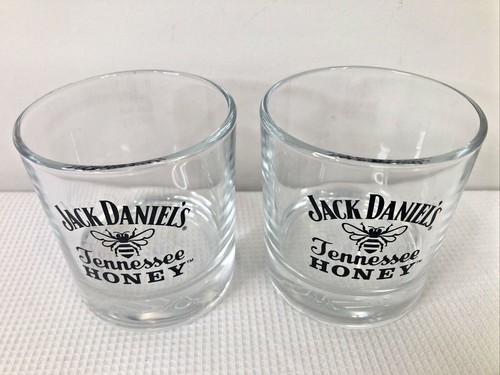 2 bicchieri Jack Daniels Tennessee Honey 6 oz Rocks goffrati Bumblebee usati in ottime condizioni - Foto 2 di 5