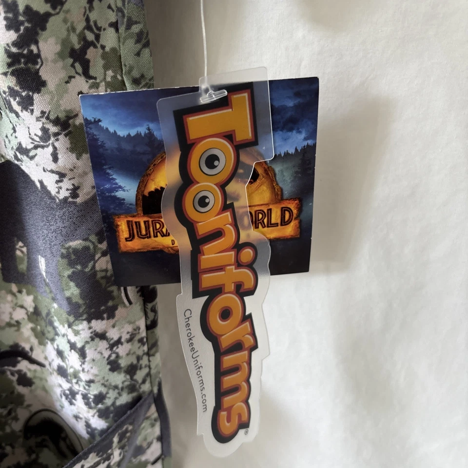 Jurassic World Scrub Top Unisex Sz.XS Dominion T-Rex Dinosaur Camo - Image 3 of 4