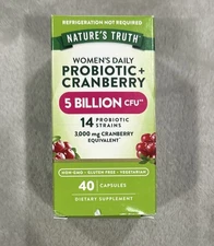 Nature's Truth Women's Probiotic + Cranberry 40 Vegetarian Capsules (1 Per Day)