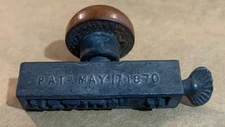 antique vintage changeable rubber ink stamp pat. may 17th 1870 good usable cond.