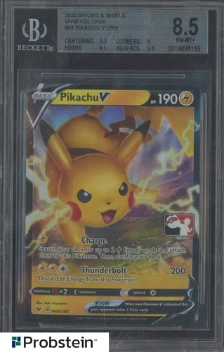 2020 Pokemon Vivid Voltage #43 Pikachu V URR BGS 8.5 NM-MT+