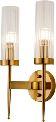 NICRX Moderne Kristall Wandleuchte mit E14 Goldfuß, elegante Kristall Wandlampe