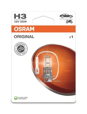 Osram Original Halogen-Scheinwerferlampe H3, 12V, 1 Stück
