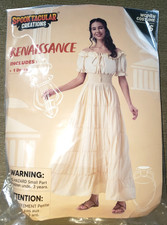 RENAISSANCE NEW NWT WOMENS SMALL HALLOWEEN COSTUME GOWN DRESS LIGHT TAN NICE