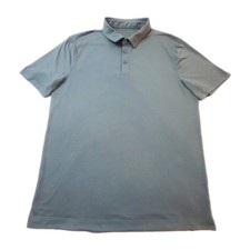 Lululemon Polo Shirt Men's Large Blue Short Sleeve Adult Performance Activewear