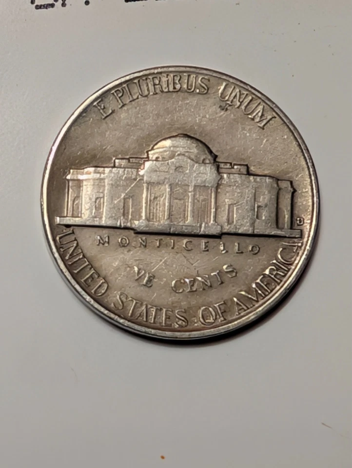 1949-D JEFFERSON NICKEL , ERROR COIN , AMAZING CONDITION! - Image 3 of 4