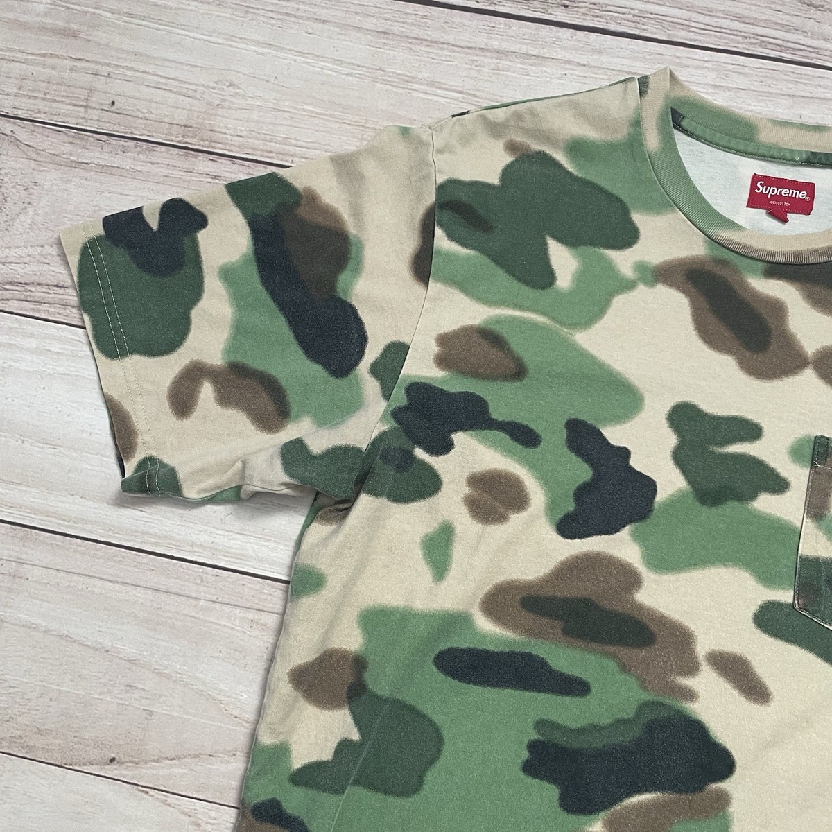 Supreme SS20 Overdyed Pocket Tee Camo Size Medium Box Logo Bogo
