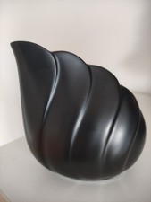 Elegante schwarze Vase in Blatt-Optik ,Uta Feyl für Rosenthal Studio Line "Wing"