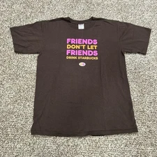 Anvil Dunkin Donuts Y2K Graphic T-Shirt Funny Unisex Medium Coffee