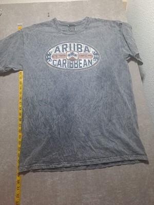 E.M.I Sportswear Stone Wash Gray T Shirt Caribbean.Size Lg