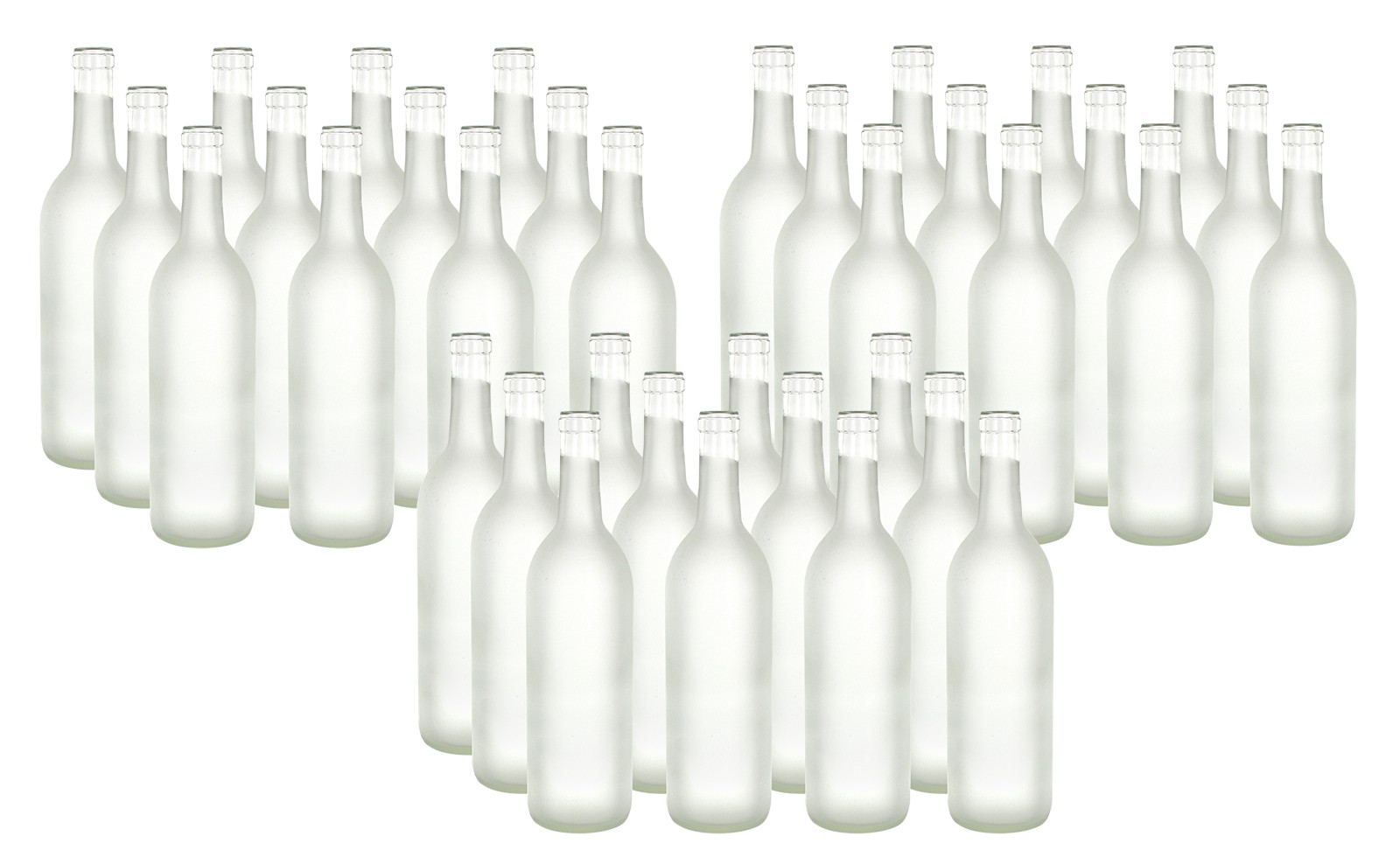 750 ml Frosted Glass Bordeaux Bottles, 3 Cases of 12 Bottles (36 Bottles)