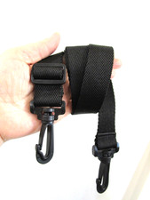 Black Nylon Black Hardware Replacement Adjustable Shoulder Strap 42"L 1"W