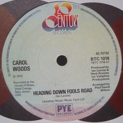 Carol Woods - Heading Down Fools Road - Used Vinyl Record 7 - G8100z