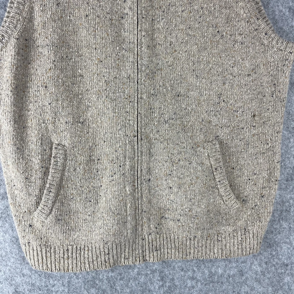 Daniel Cremieux Merino Wool Alpaca Sweater Vest Mens XL Beige Full Zip Knit - Image 3 of 4