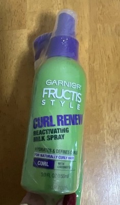 GARNIER FRUCTIS STYLE CURL RENEW REACTIVATING MILK SPRAY 5.0 oz & Curl Scrunch