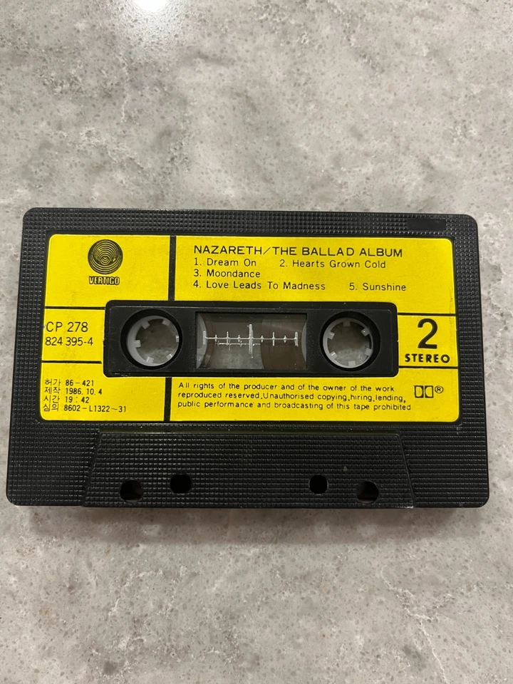 Nazareth, The Ballad Album, Korean Import Cassette Tape Foto 3 de 3