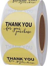 Hybsk Gold Foil Thank You for Your Purchase Stickers 1.5" Round small,