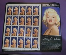 Brand New Marilyn Monroe Stamp Sheet LEGENDS of HOLLYWOOD Unused