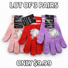 Kids Unicorn Winter Gloves Lot of 3 Pairs Knit Warm New w/ Tags 9.99