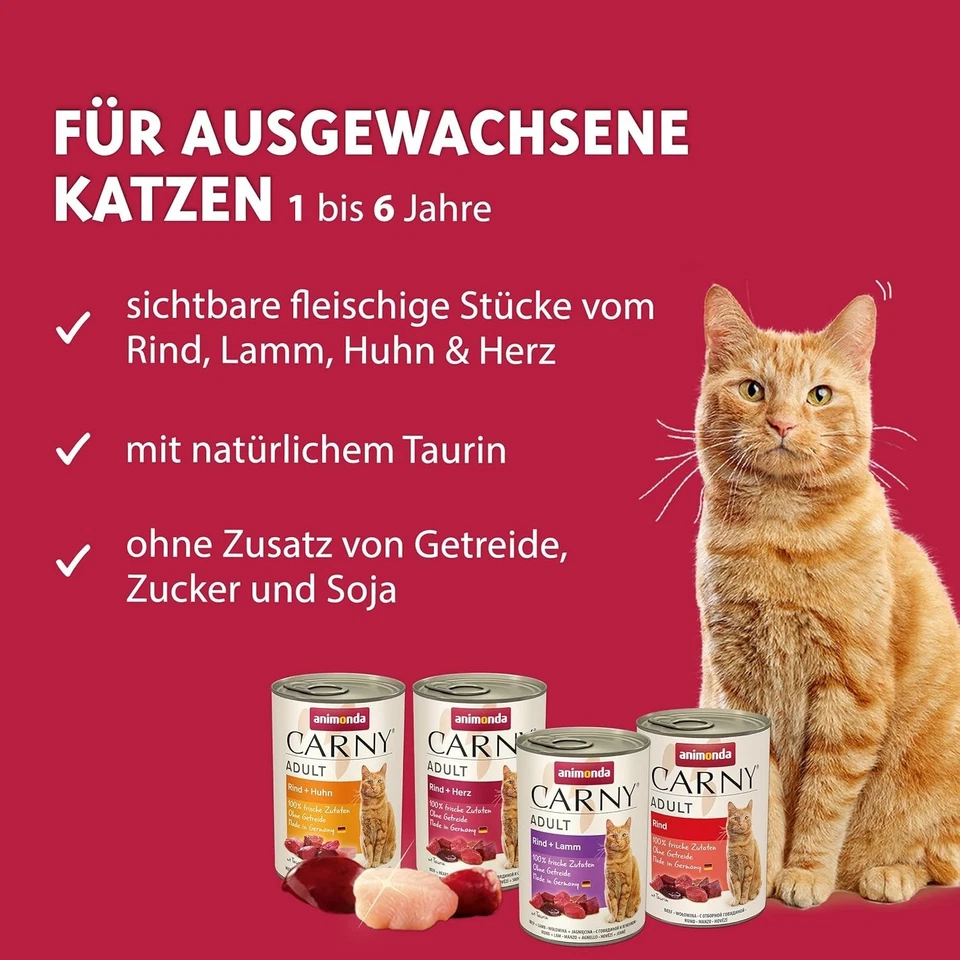 animonda Carny Adult Herzhafte Variation (12 x 400 g), Katzennassfutter für ausg - Bild 2 von 4