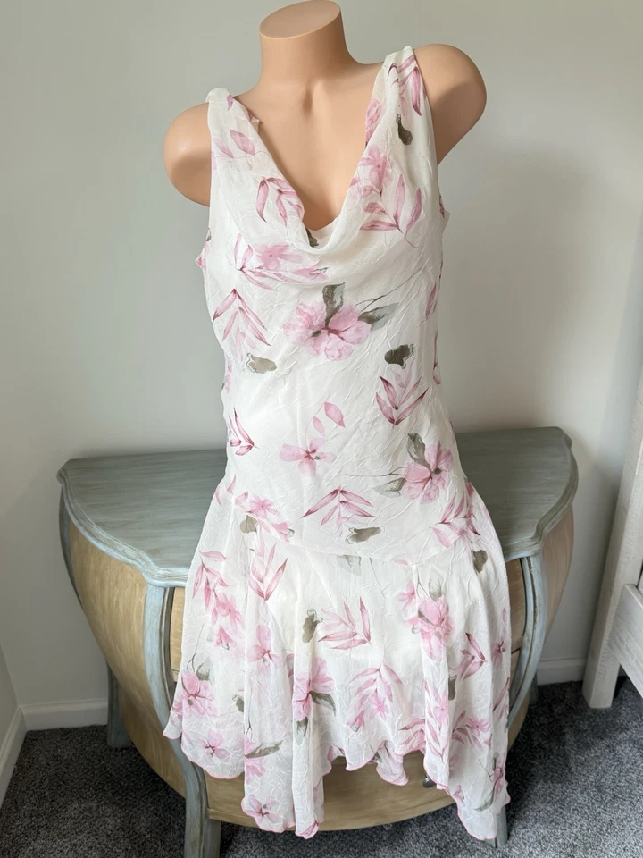 Vestido De Colección Y2K Fairycore Rosa Floral Midi 15 XL Boho Etéreo Romántico Suave Niña Foto 3 de 4