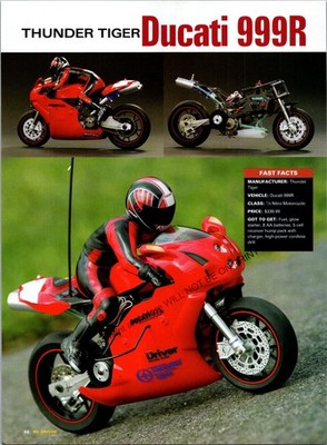Thunder Tiger Ducati 999R RC Motorcycle Print Ad Ephemera Wall Art Decor