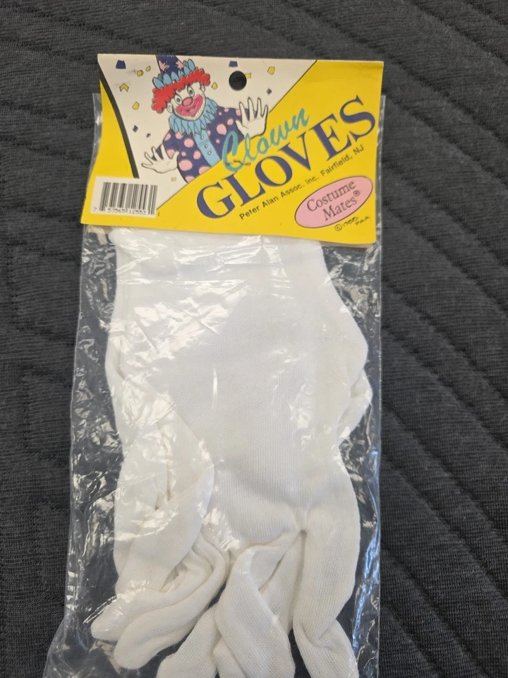 Vtg Costume Mates Clown Gloves White 1988 NIP NOS - Image 4 of 4