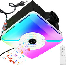 Bathroom Exhaust Fan with Light and Bluetooth Speaker  230 CFM 1.0 Sone Quiet B