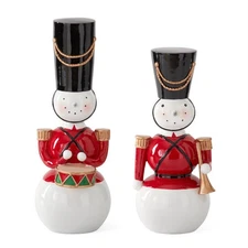 K & K Interiors - Snowman Nutcracker Soldiers Set - 55752A