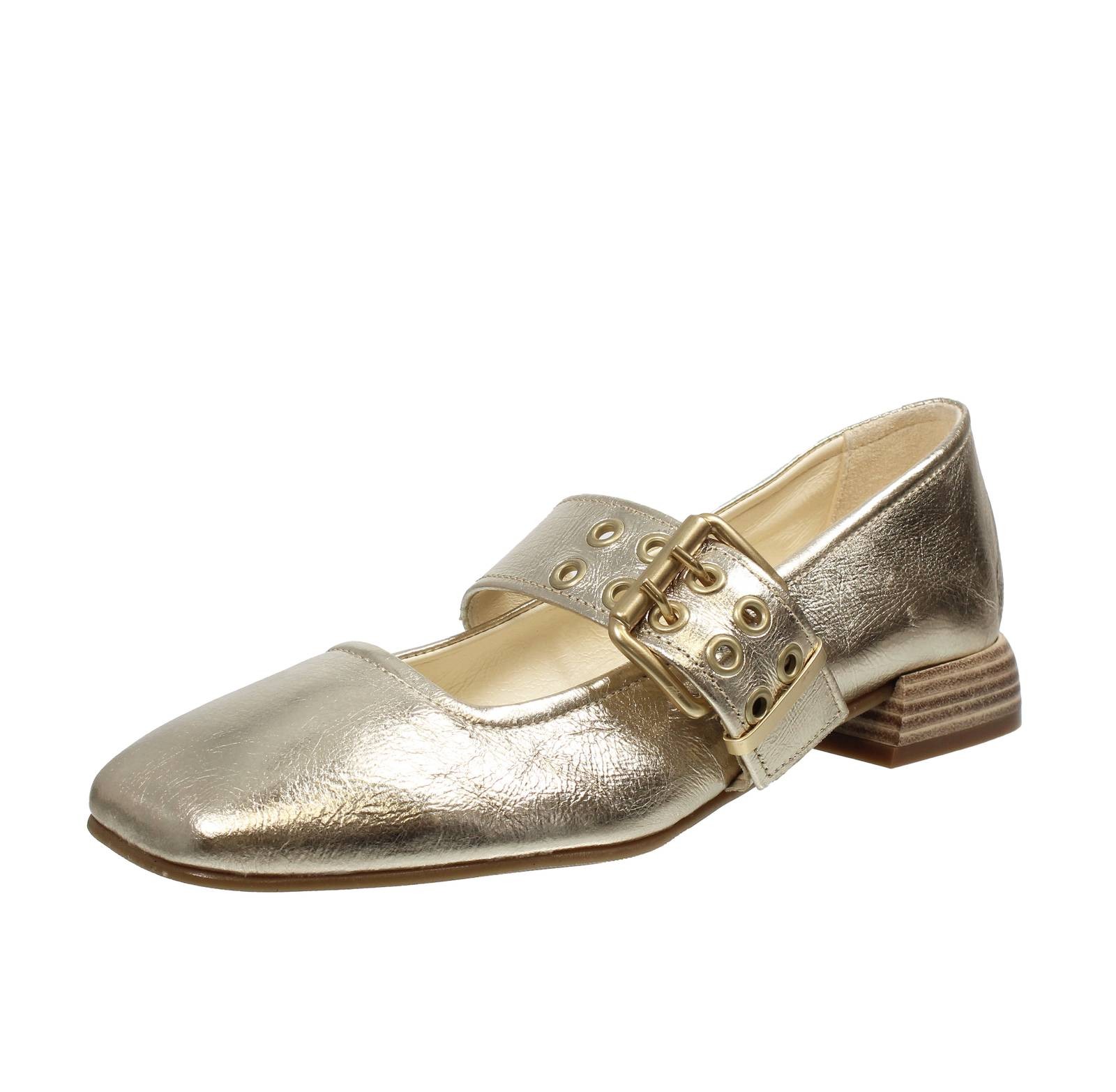 Mjus Leder Halbschuhe mit Platinabsatz - Größe 36 [21cm] Damenschuhe