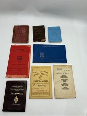 VTG 1900s Mixed Countries Lot Of 8 Expired Passports/Job Identification (88)