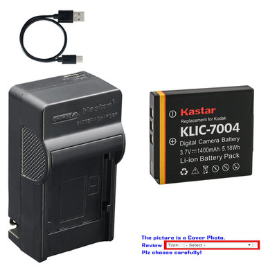 Kastar Battery AC USB-C Charger for Kodak KLIC-7004 PlaySport PlayTouch Zi8 Zi10