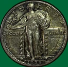 1925 Standing Liberty Quarter Almost Uncirculated AU+/UNC Coin, Scratch #40807