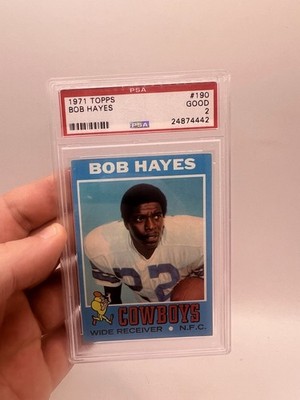 1971 Topps Football #190 Bob Hayes Dallas Cowboys PSA 2 Good