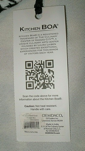 DEMDACO Boa Neck Kitchen Towel Black White Houndstooth Print Chef Accessory NWT - Picture 8 of 10