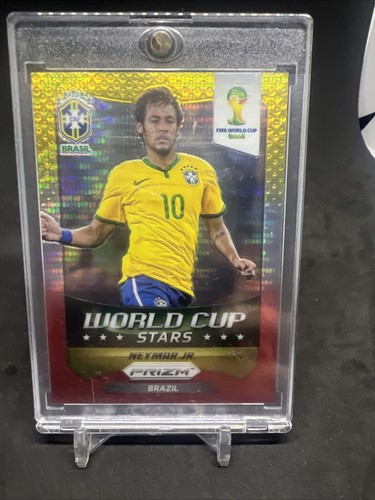 2014 Panini Prizm World Cup Stars #7 NEYMAR Yellow White Red Pulsar Refractor 🔥 - Picture 2 of 7