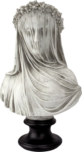 Design Toscano verschleierte Jungfrau Indoor Büste Statue, 9 Zoll breit, 14 Zoll hoch, Guss - Bild 11 von 12