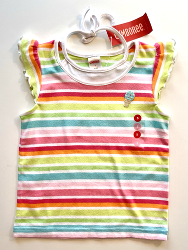 Vintage NWT Gymboree 2010 POPSICLE PARTY 2pc Summer Striped Top & Shorts set 5 - Picture 2 of 3