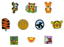 Tigger Themed 5 Pin Set Disney World Park Tra...
