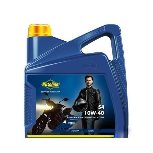 Huile 4T Putoline S4 10W40 lubrifiant semi-synthétique 4L anti-usure pour moteur moto
