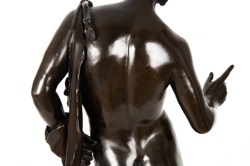 Grand Tour Italian Antique Bronze Sculpture of Narcissus by Giorgio Sommer - Picture 13 of 24