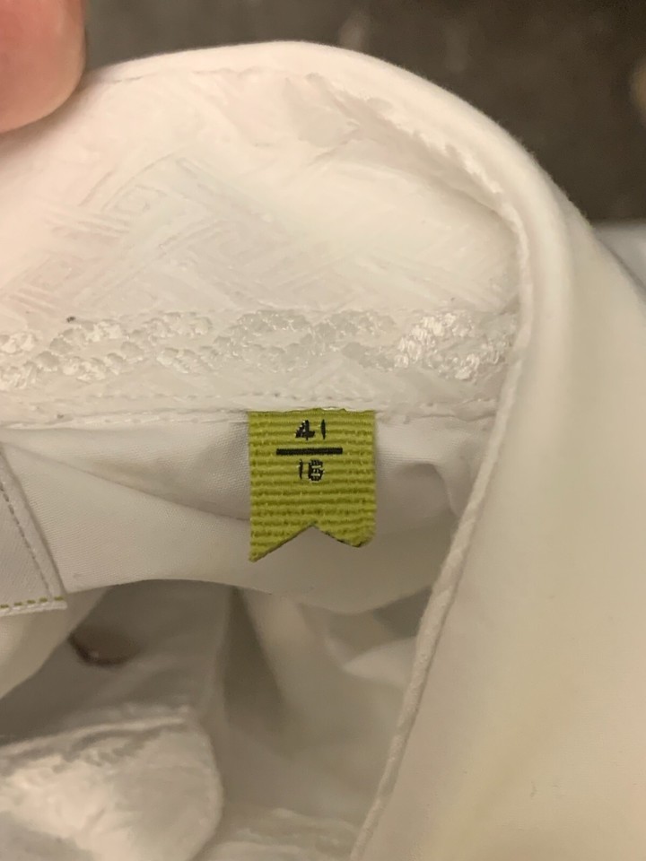 Robert Graham White tuxedo shirt 41/16 with Black tie and black