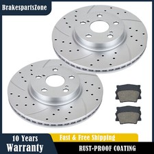 Front Brake Rotors and Pads fit for Lexus ES350 2007 2008-2018 Slotted Drilled