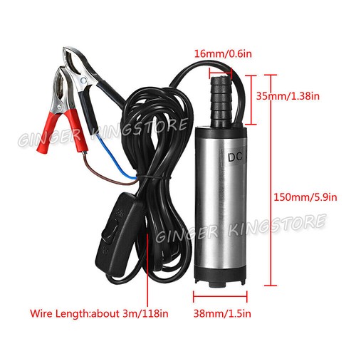 12V Aluminium Diesel Fuel Pump Submersible Transfer Vessel Water Oil Auto Car AU - Picture 7 of 9