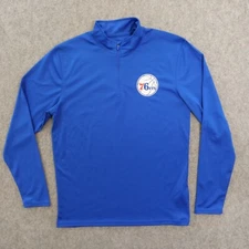 Philadelphia Sixers 76ers Sweatshirt Mens Medium Blue Mock Neck Logo UNK